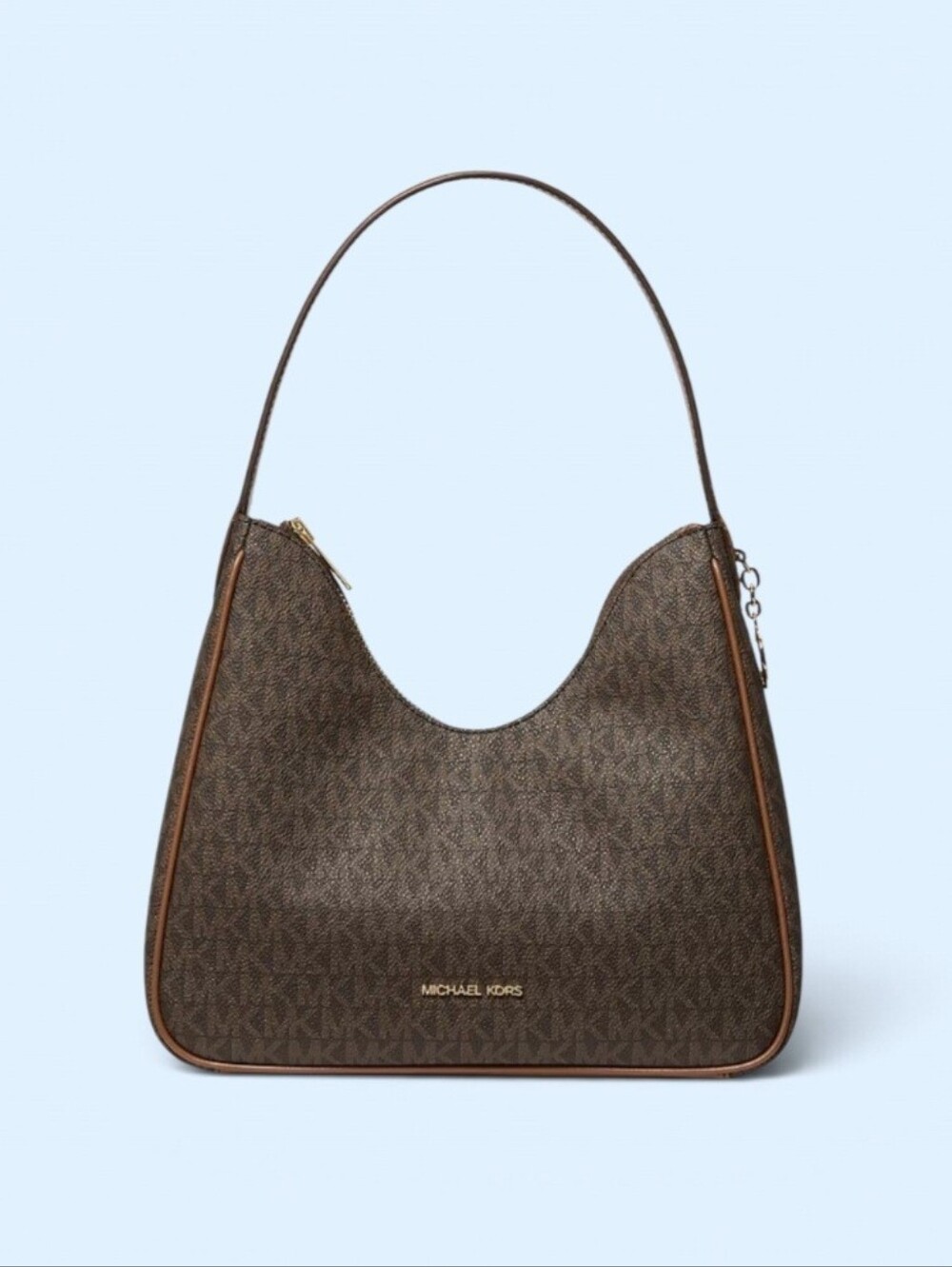 Michael Kors Brown Small Monogram Hobo Shoulder Bag